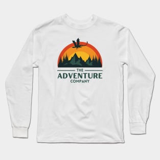 The Adventure Company - Dragon by the Mountain at Sunset - White - Fantasy Long Sleeve T-Shirt